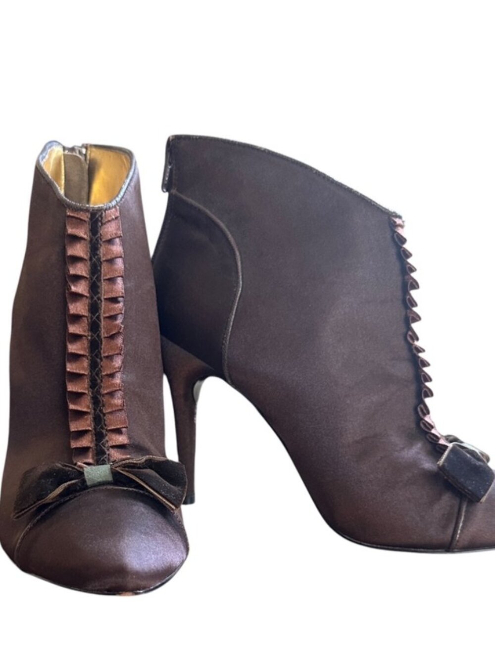 Hale Bob – Vintage Y2K Satin Heels Boots Burlesque Victorian Bridgerton Vampire
